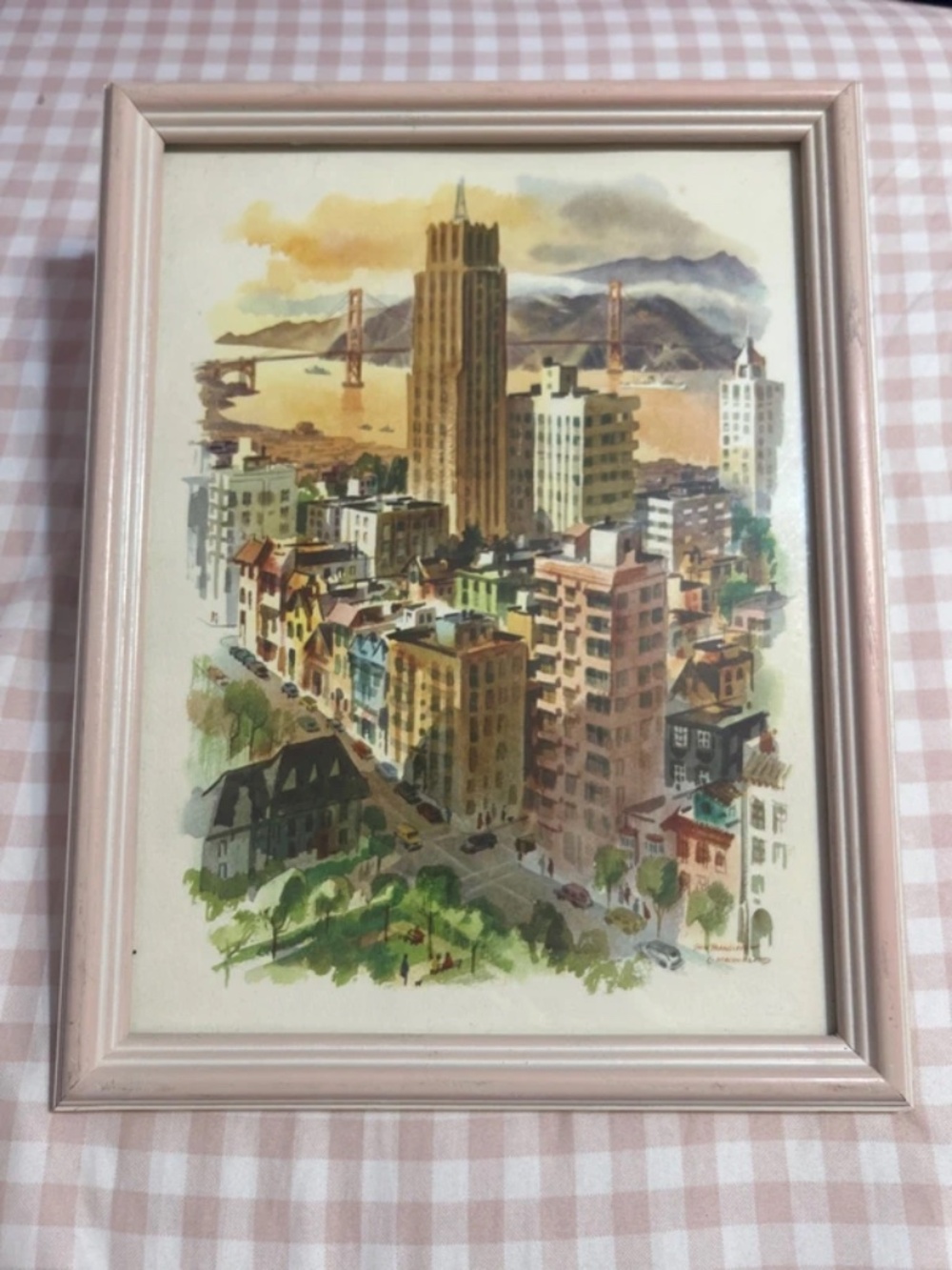 Vtg Louis Macouillard SF Matson Lines Cruise Ship Menu Cover Framed Wall Art